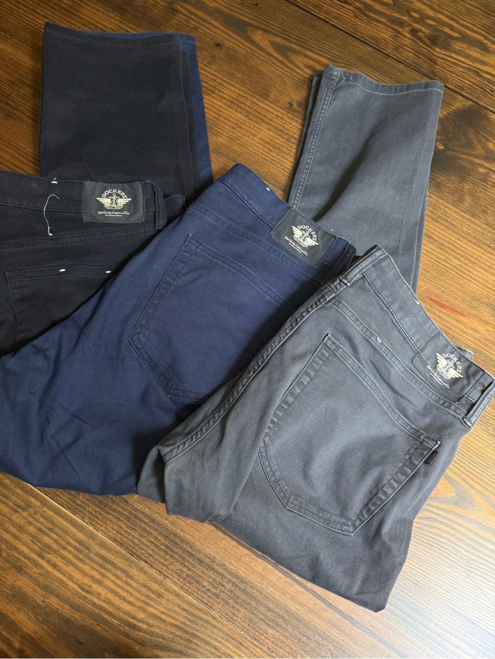 Dockers Straight Fit Jeans in Navy, Charcoal and Black
